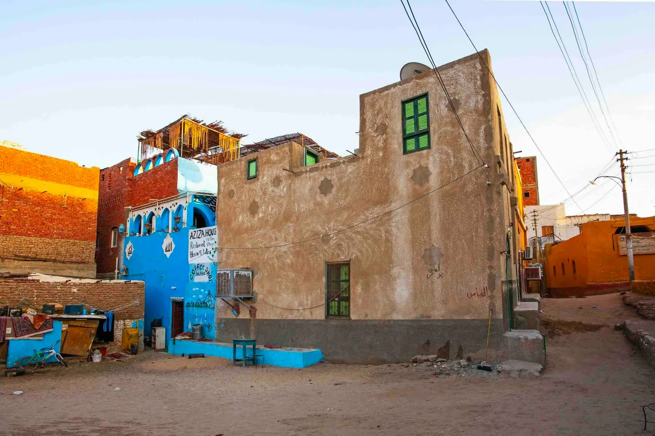 Nubian village buildings in Aswan